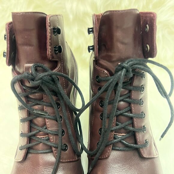 Aldo | Eggplant Platform Heeled Ankle Boots | 8.5  A17 - Picture 8 of 10